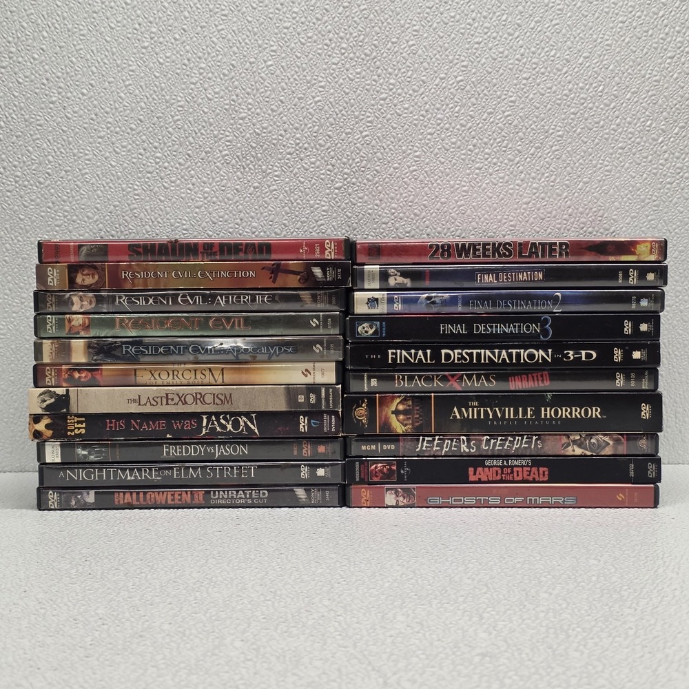 Lot Of 23 Horror DVDs Nightmare On Elm Street, Amityville, Final Destination